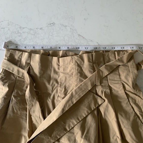 Mango beige wide leg pants paper bag waist - Picture 7 of 7